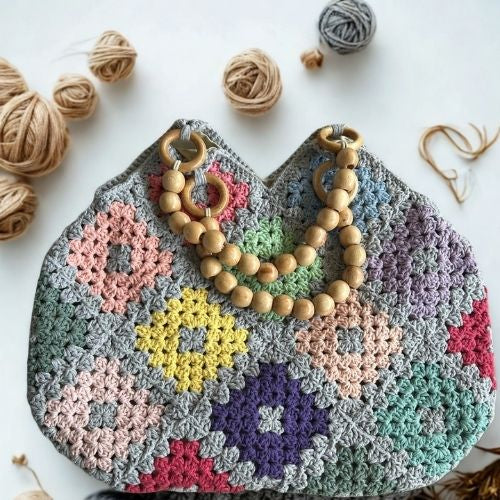 Handmade Granny Square Omuz Cantasi