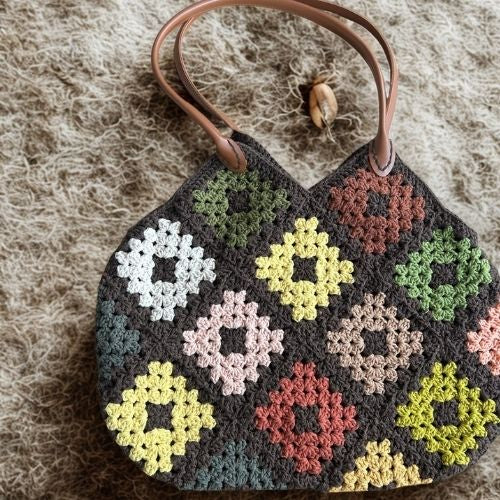 Handmade Granny Square Omuz Cantasi