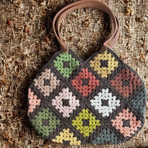 Handmade Granny Square Omuz Cantasi
