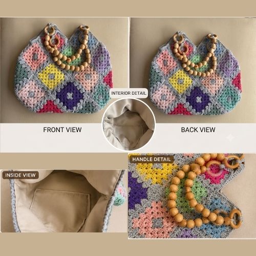 Handmade Granny Square Omuz Cantasi