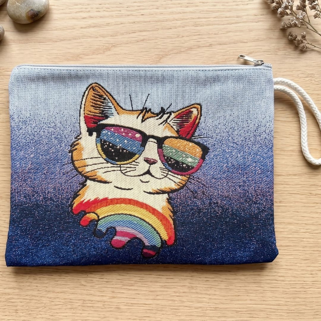 Art Cat Goblen Makyaj Çantası ve Cuzdan Seti