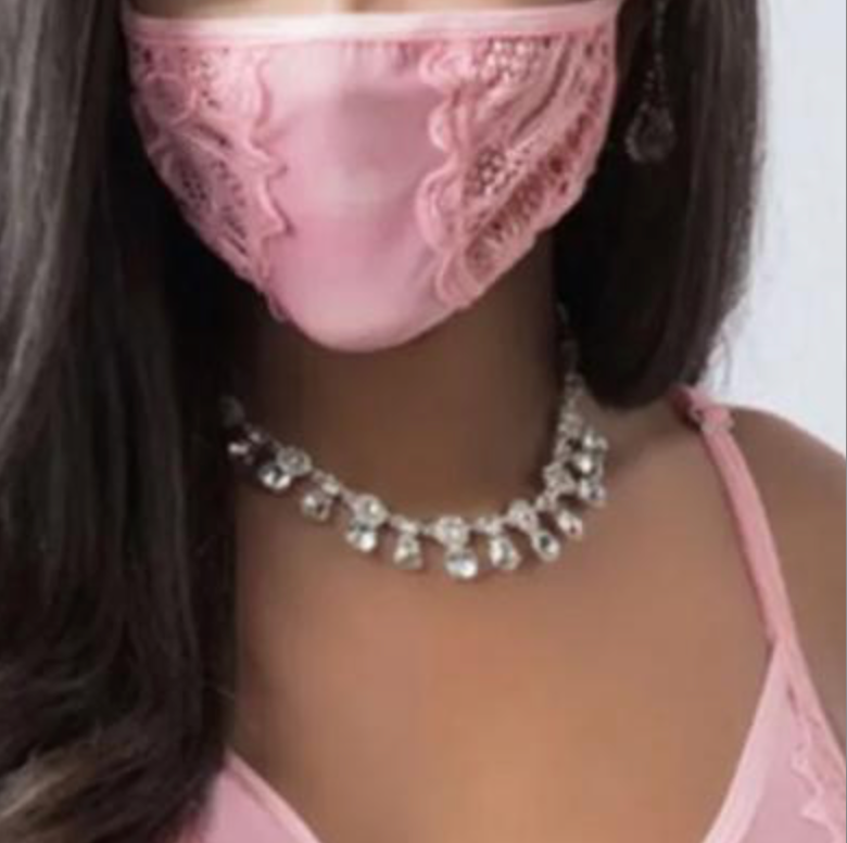 Pembe Maskeli Fantezi Bodysuit