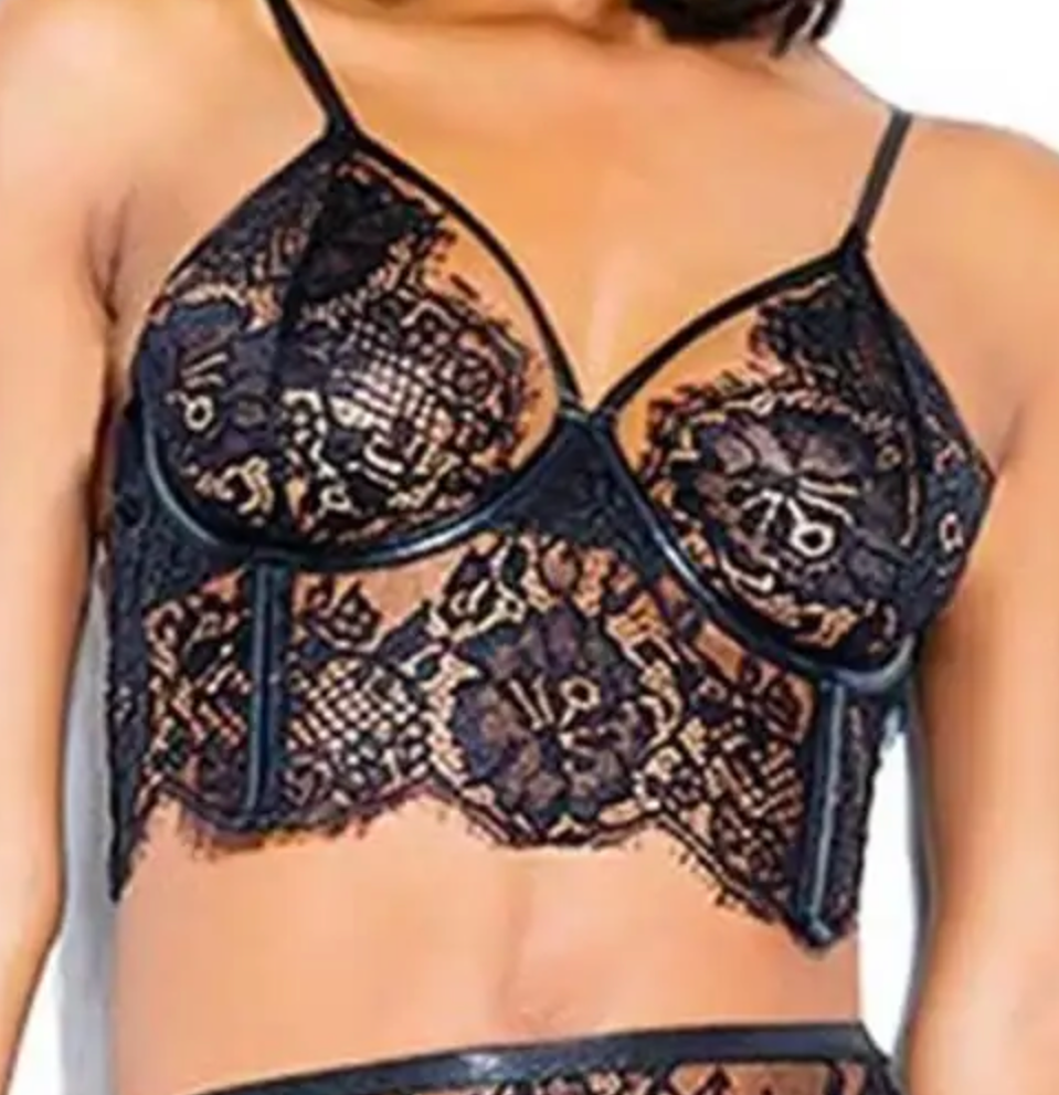 Siyah Dantelli Fantezi Jartiyer Set