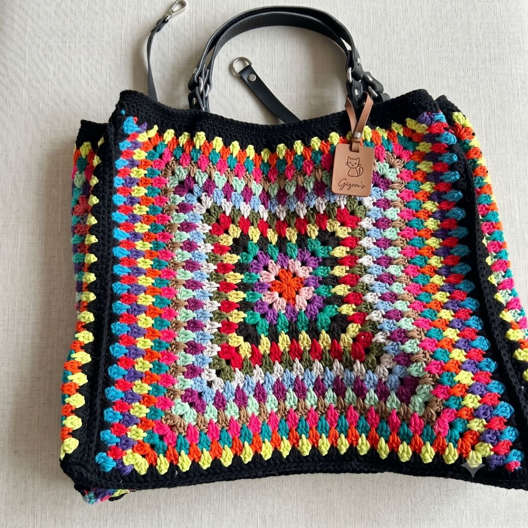 Handmade Renkli Bohem Tote Canta | Oversize Omuz ve Plaj Cantasi