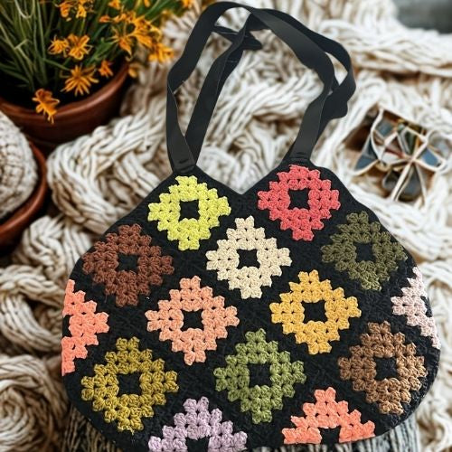 Handmade Motifli  Deri Sap Omuz Cantasi
