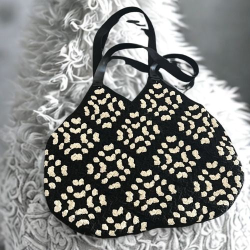 Handmade Motifli  Deri Sap Omuz Cantasi