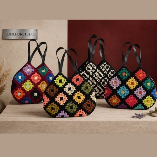 Handmade Motifli  Deri Sap Omuz Cantasi