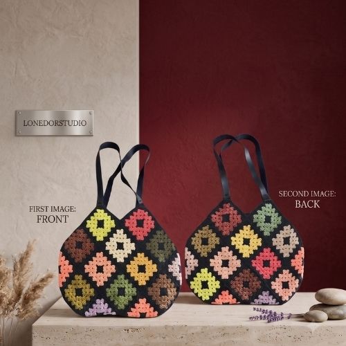 Handmade Motifli  Deri Sap Omuz Cantasi