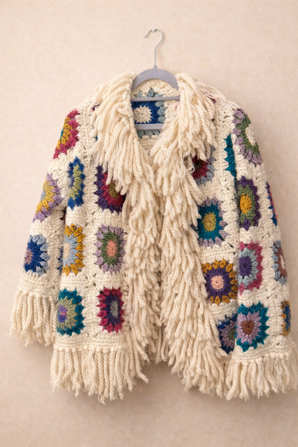 Boho Stil Renkli Motifli Patchwork Ceket